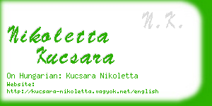 nikoletta kucsara business card